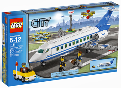 LEGO Set-Passenger Plane-Town / City / Airport-3181-1-Creative Brick Builders